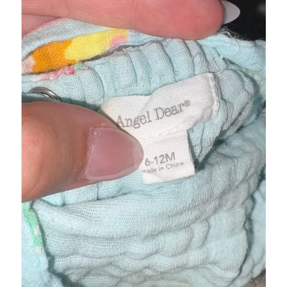Angel Dear Baby Girl Popsicle Blue Muslin Bubble Romper Size 6-12 Months - Picture 3 of 3